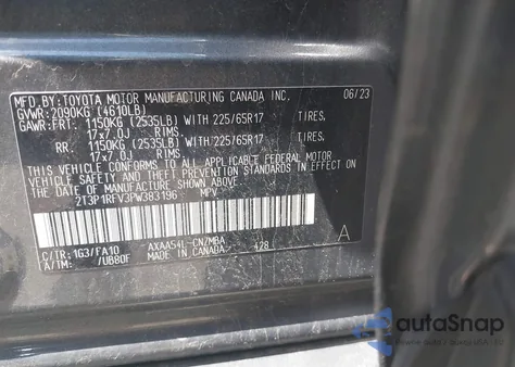 2023 Toyota Rav4 Xle z USA, uszkodzony, nr VIN 2T3P1RFV3PW383196